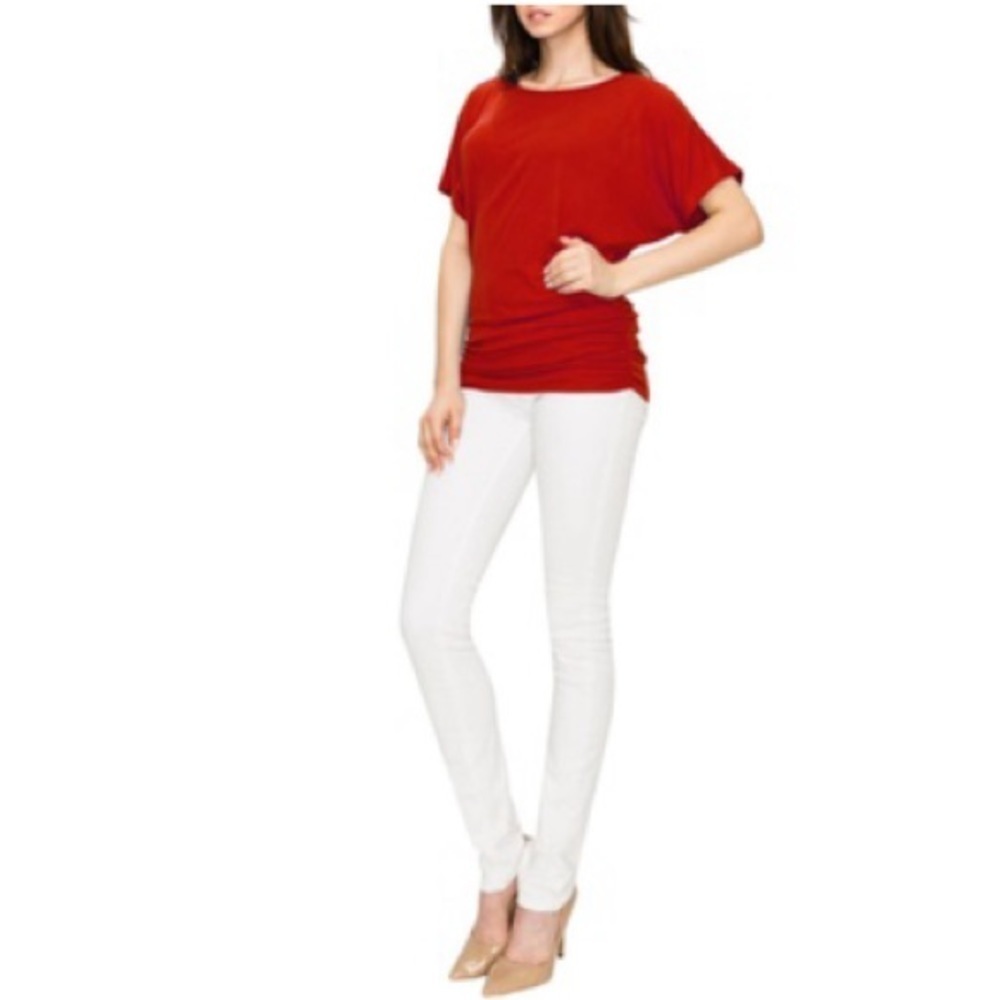 JOHNNY WAS By Johnny Ruched Side Dolman Sleeve Top